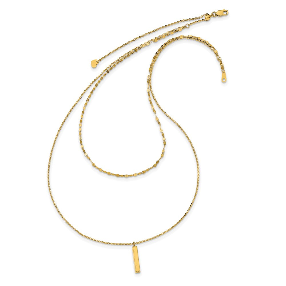Leslie's 14K Polished D/C Adjustable 2 Layer w/3.5in ext. ChokerLF1188-12