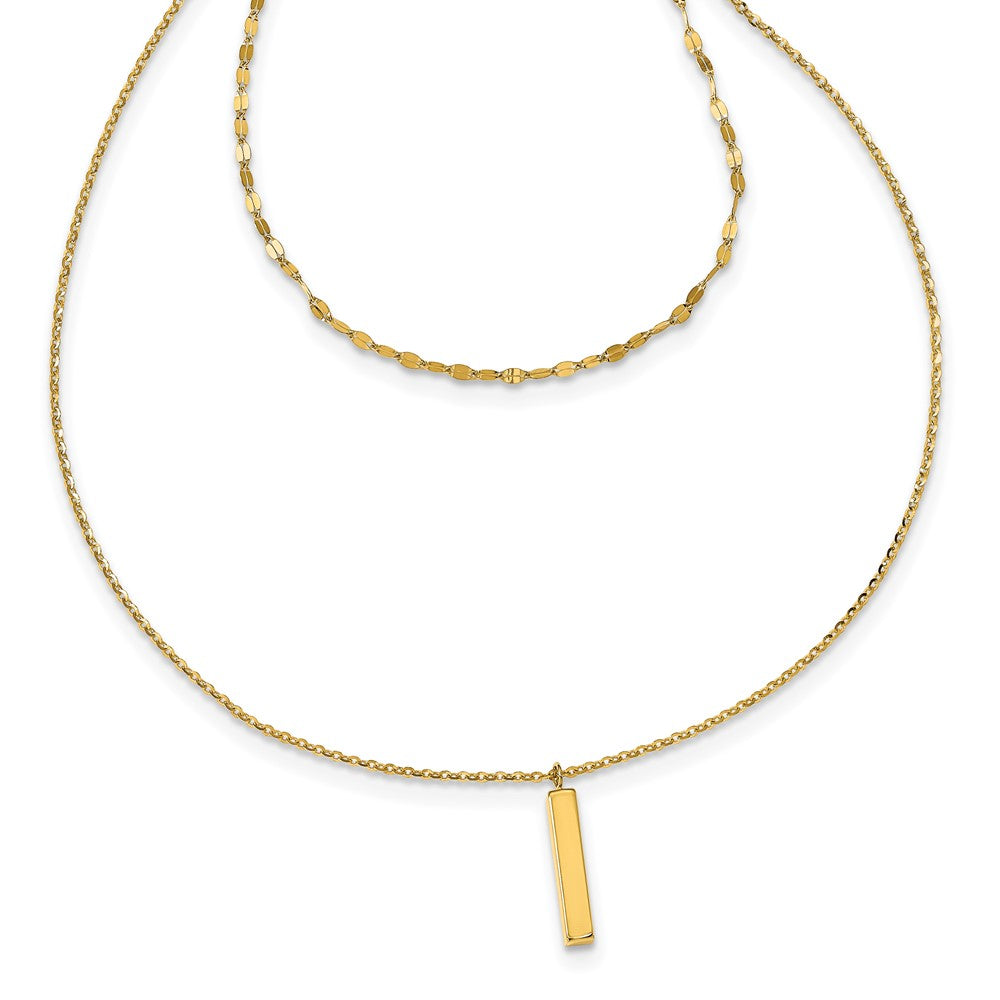 Leslie's 14K Polished D/C Adjustable 2 Layer w/3.5in ext. ChokerLF1188-12