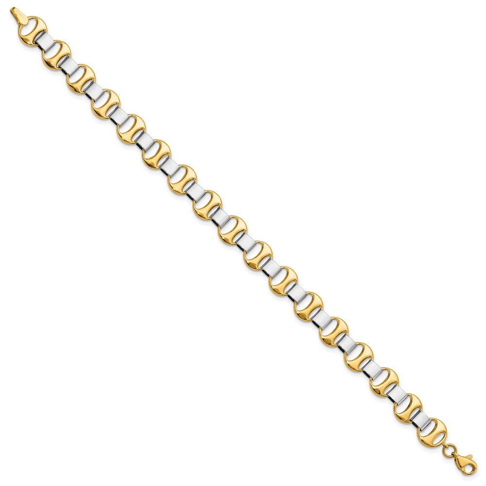 Leslie's 14K Two-tone Polished Fancy Link BraceletLF1197-7.5