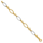 Load image into Gallery viewer, Leslie&#39;s 14K Two-tone Polished Fancy Link BraceletLF1203-7.75
