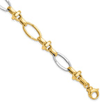 Load image into Gallery viewer, Leslie&#39;s 14K Two-tone Polished Fancy Link BraceletLF1203-7.75
