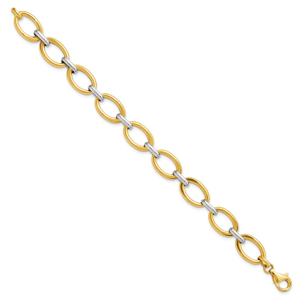 Leslie's 14K Two-tone Polished Link BraceletLF123-7.25
