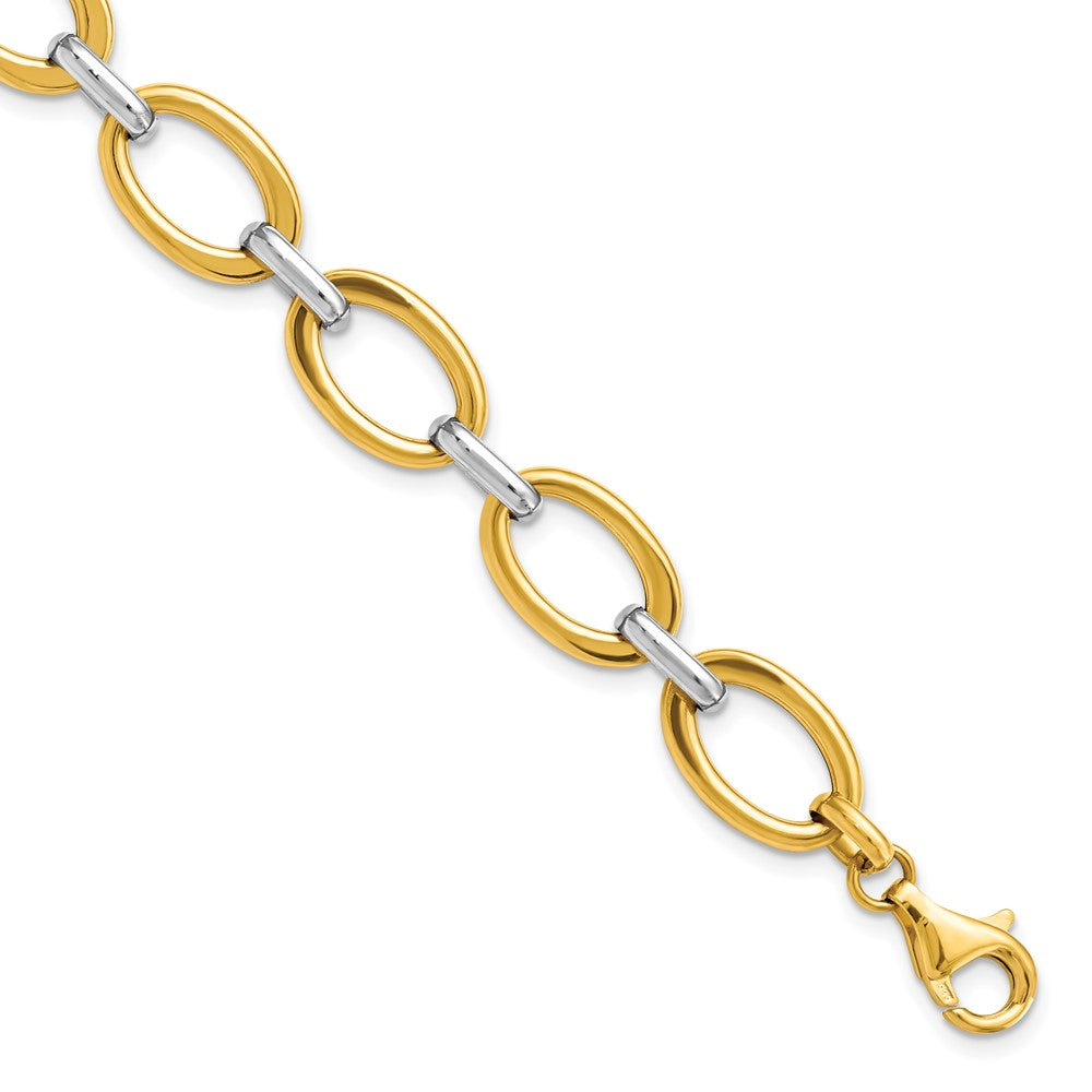 Leslie's 14K Two-tone Polished Link BraceletLF123-7.25