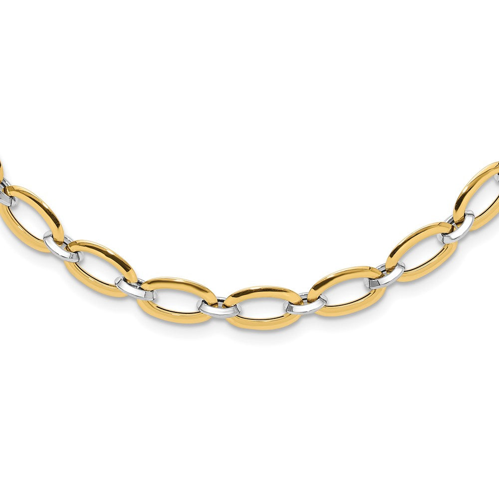 Leslie's 14K Two-tone Polished w/.25in ext. NecklaceLF1240-18