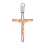 Load image into Gallery viewer, Leslie&#39;s 14K Two-tone Rose and White Gold Crucifix PendantLF1265
