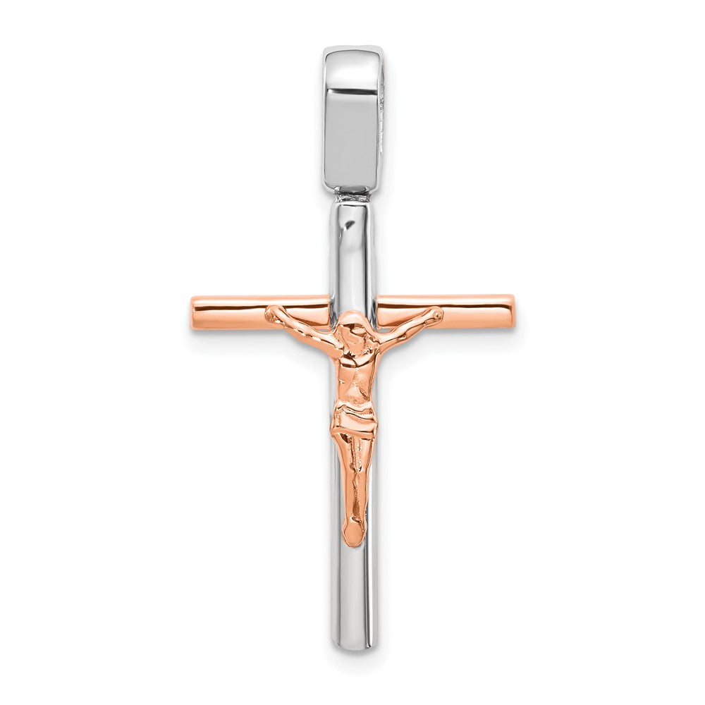 Leslie's 14K Two-tone Rose and White Gold Crucifix PendantLF1265