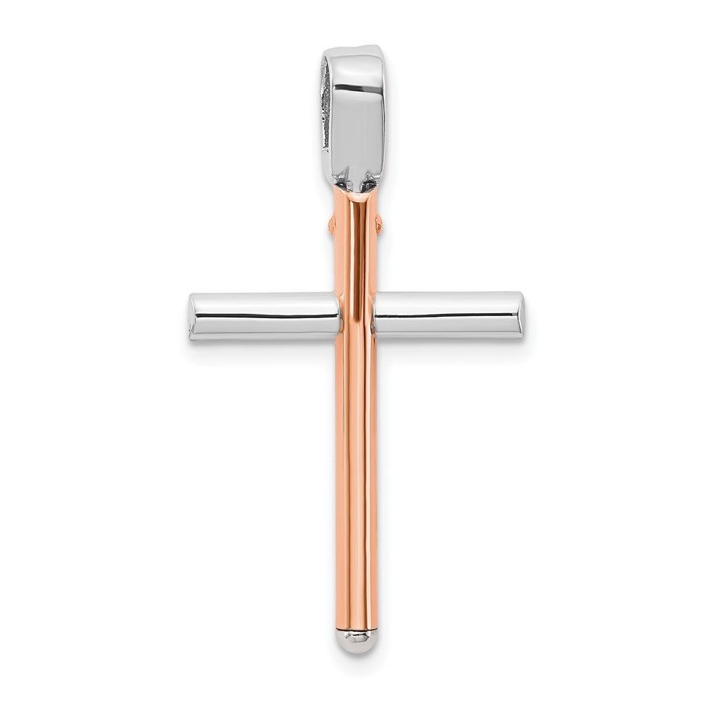 Leslie's 14K Two-tone Rose and White Gold Cross PendantLF1266