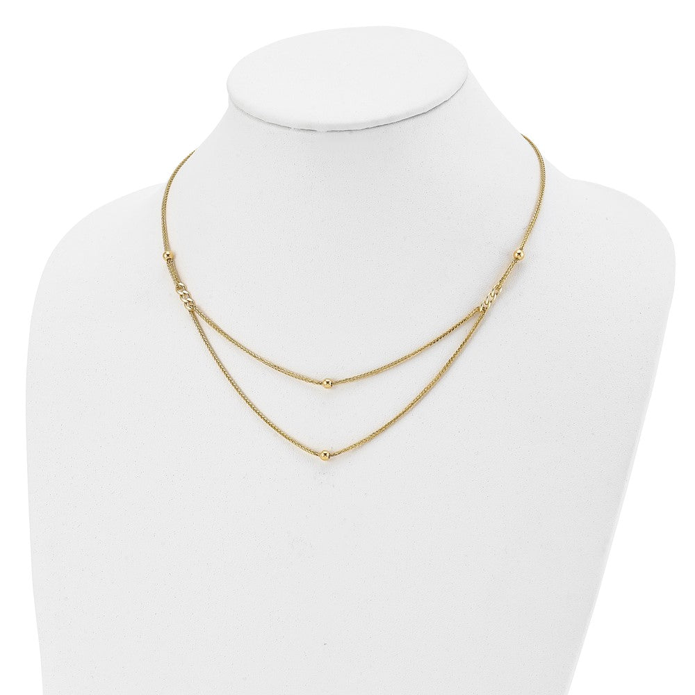 Leslie's 14K Polished Beaded Layered NecklaceLF1273-18