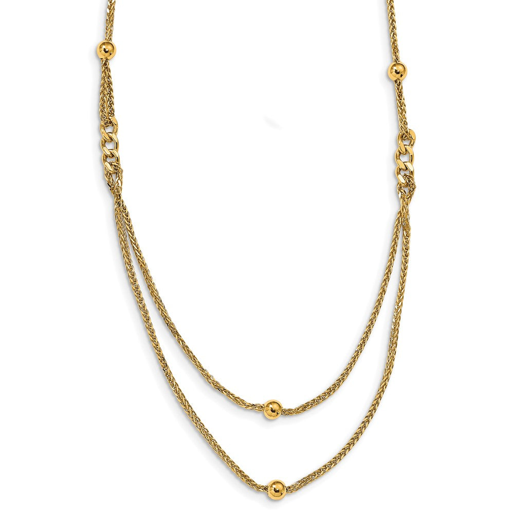 Leslie's 14K Polished Beaded Layered NecklaceLF1273-18