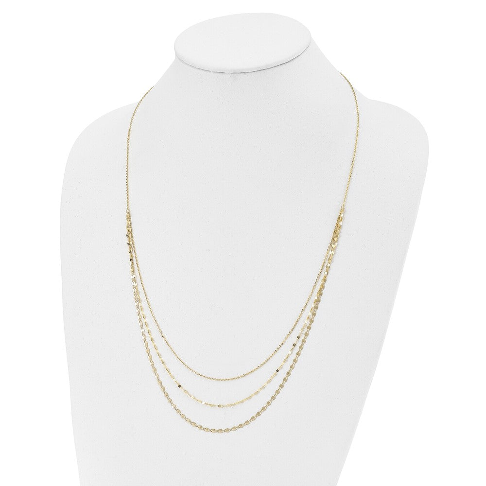 Leslie's 14K Polished D/C Layered Adjustable Slip-on NecklaceLF1276