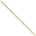 Load image into Gallery viewer, Leslie&#39;s 14K &amp; White Rhodium Mesh CZ BraceletLF1280-7.25
