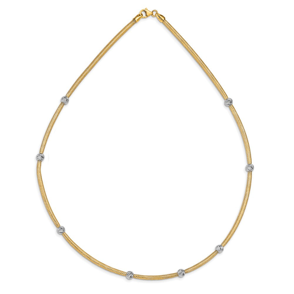Leslie's 14K Two-tone Polished D/C Mesh NecklaceLF1282-17.75