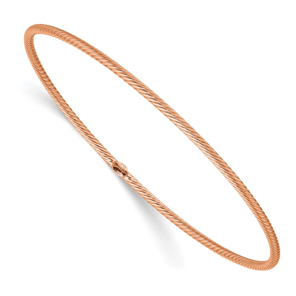 Leslie's 14K Rose Gold Polished Textured Slip-on BangleLF1286R