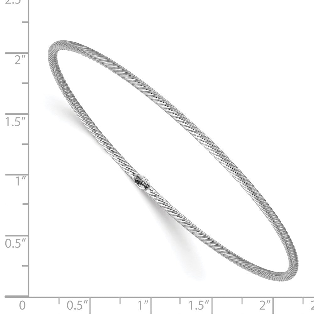 Leslie's 14K White Gold Polished Textured Slip-on BangleLF1286W