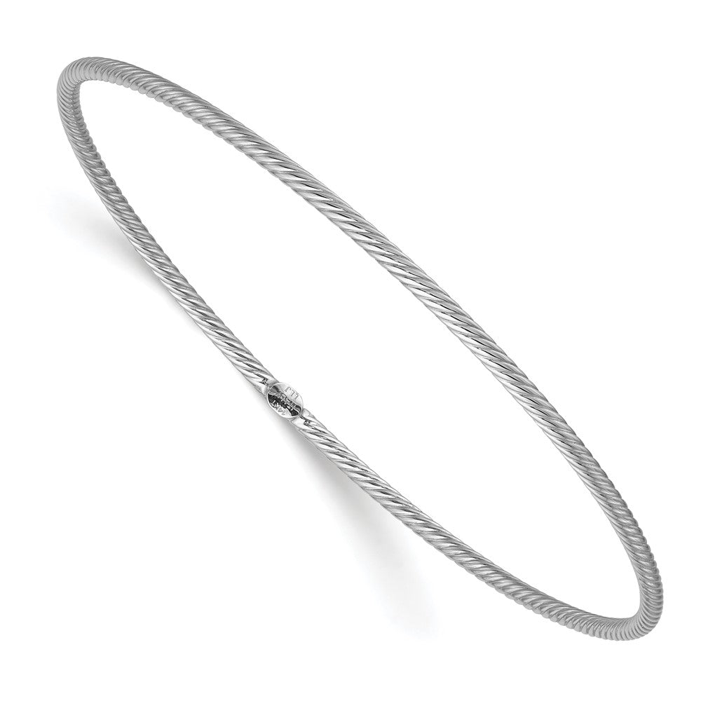Leslie's 14K White Gold Polished Textured Slip-on BangleLF1286W