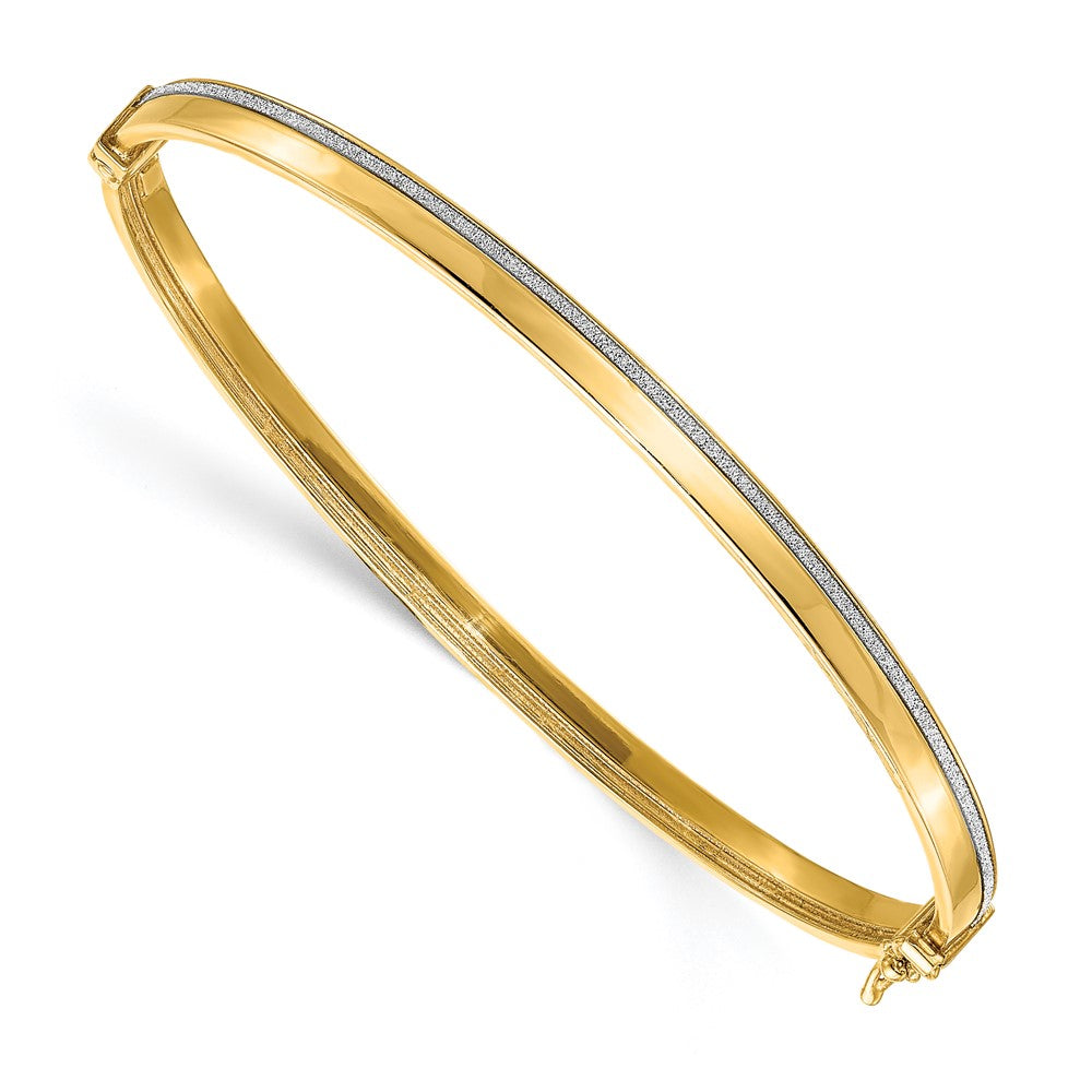 Leslie's 14K Polished Glimmer Infused Hinged BangleLF1289