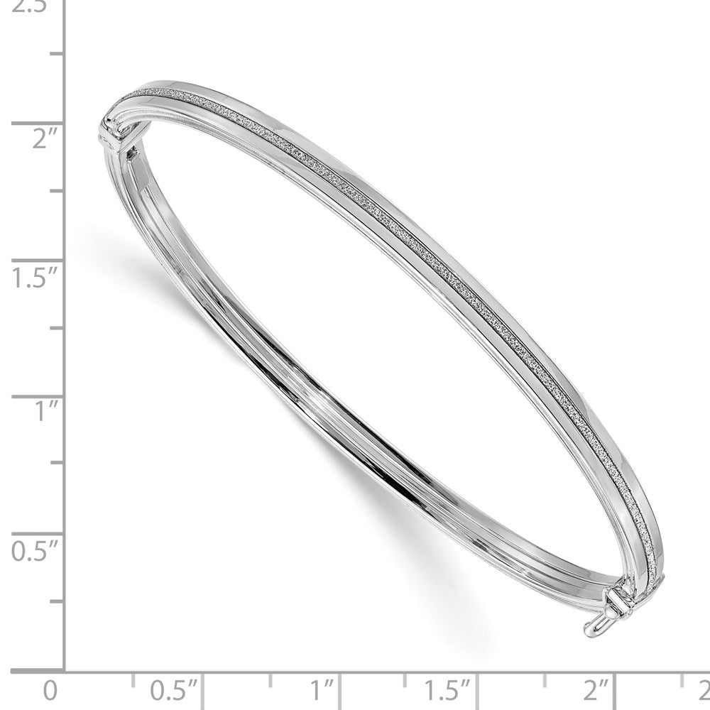 Leslie's 14K White Gold Polished Glimmer Infused Hinged BangleLF1291W