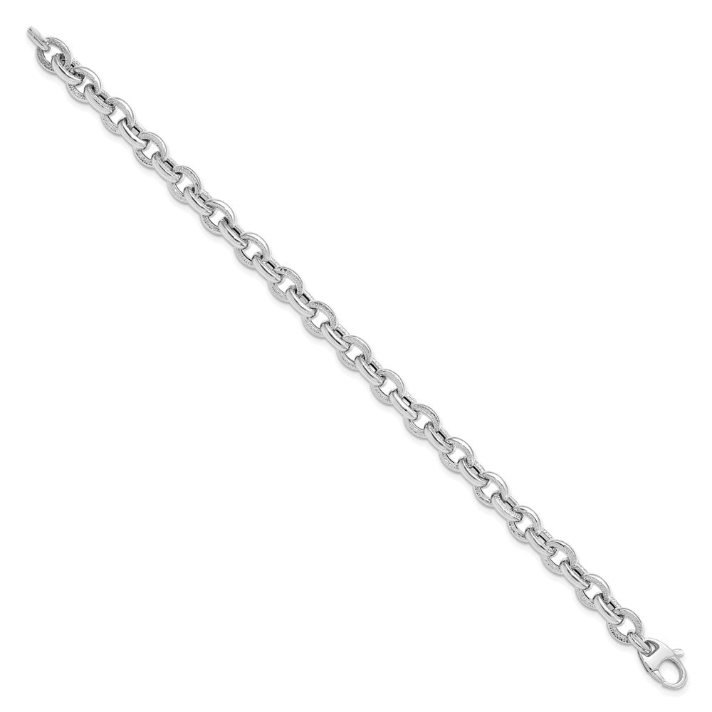 Leslie's 14K White Gold Textured Link BraceletLF1294W-7.5