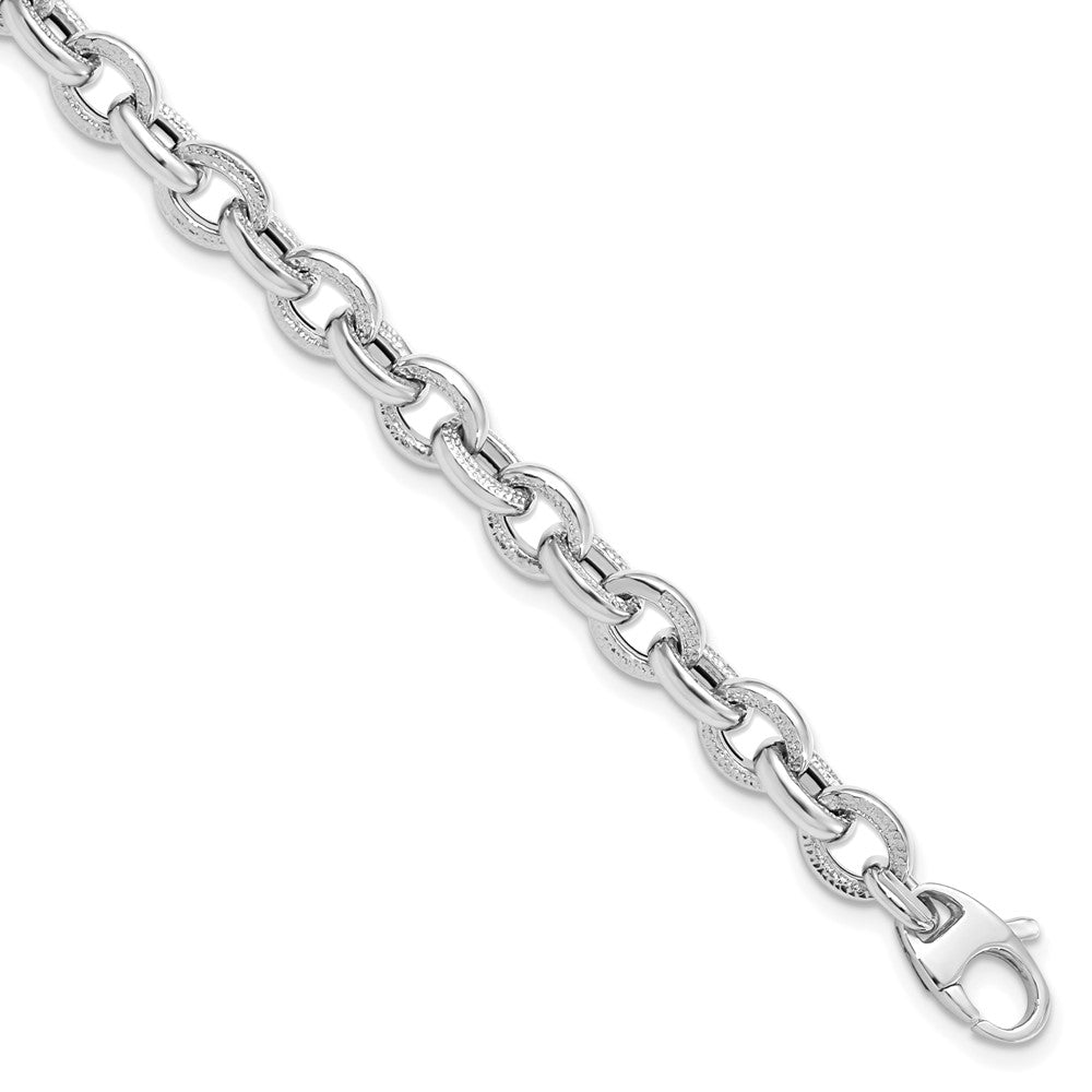 Leslie's 14K White Gold Textured Link BraceletLF1294W-7.5