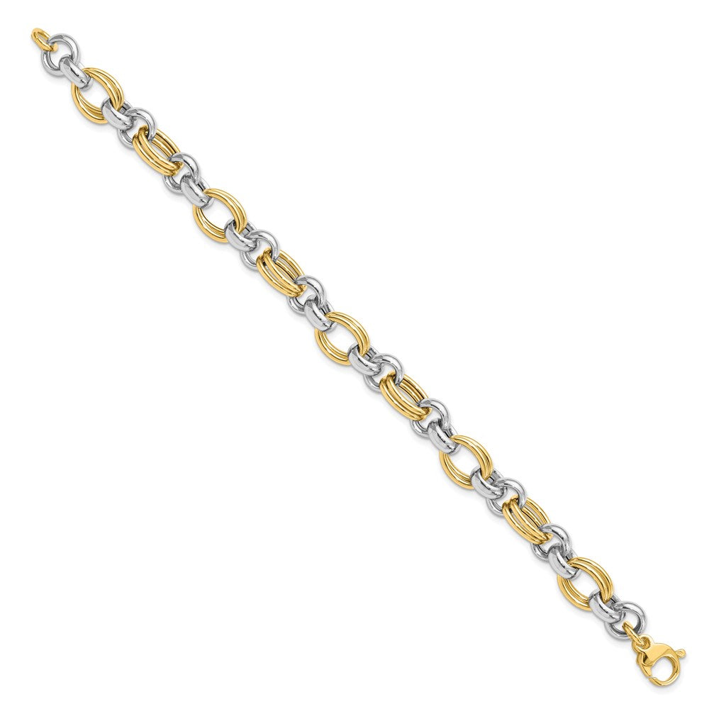 Leslie's 14K Two-tone Polished Link BraceletLF1297-7.5