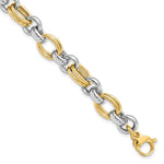 Load image into Gallery viewer, Leslie&#39;s 14K Two-tone Polished Link BraceletLF1297-7.5
