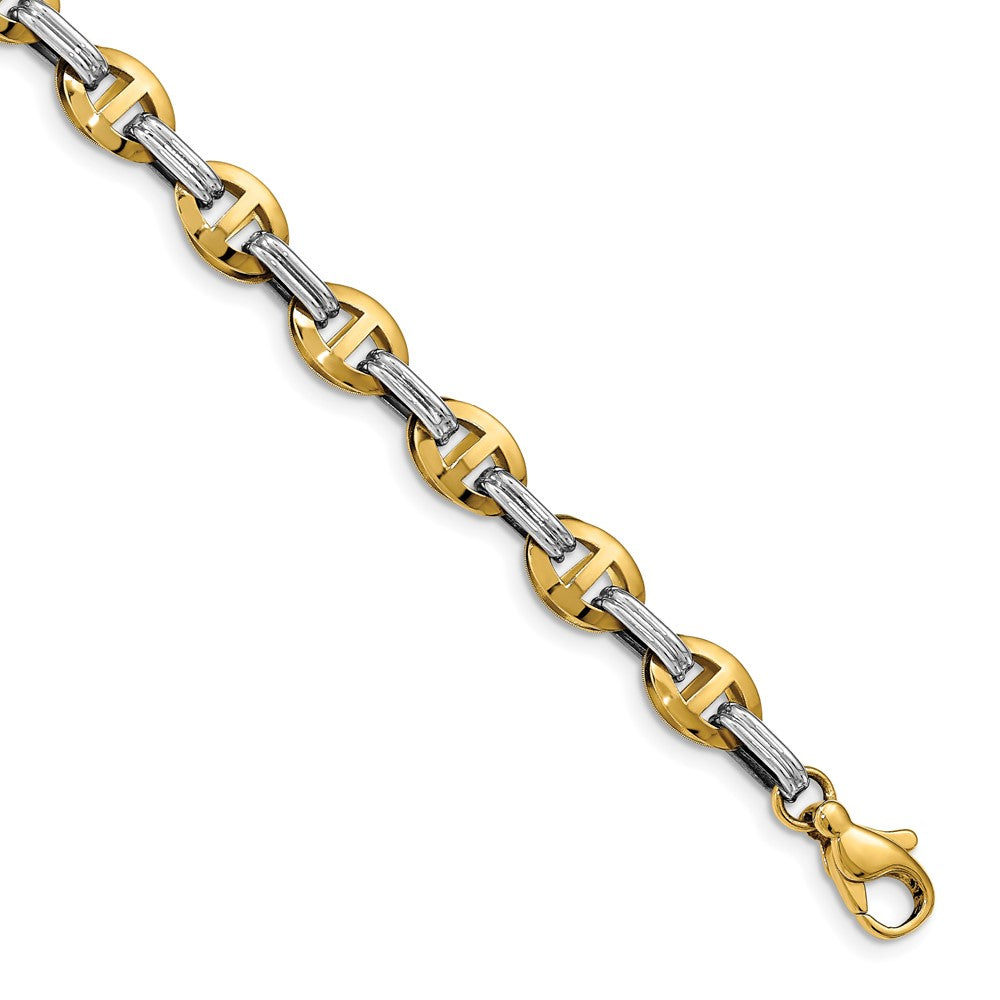 Leslie's 14k Two-tone Polished Fancy Link BraceletLF1310-7.5