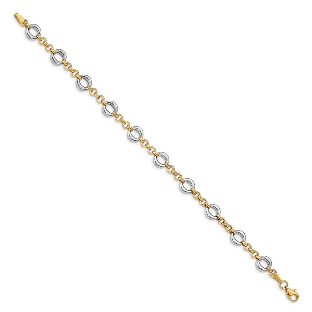 Leslie's 14k Two-tone Polished Fancy Link BraceletLF1311-7.5