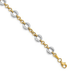 Load image into Gallery viewer, Leslie&#39;s 14k Two-tone Polished Fancy Link BraceletLF1311-7.5
