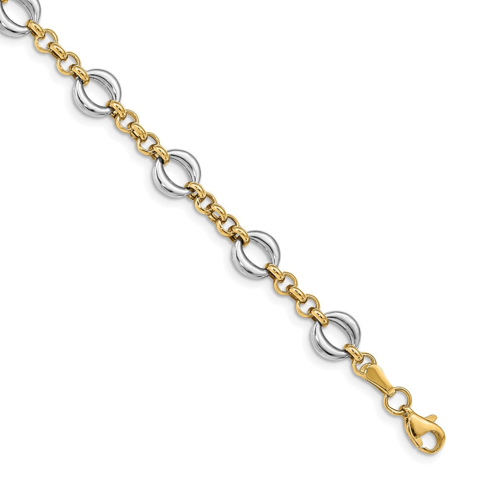 Leslie's 14k Two-tone Polished Fancy Link BraceletLF1311-7.5