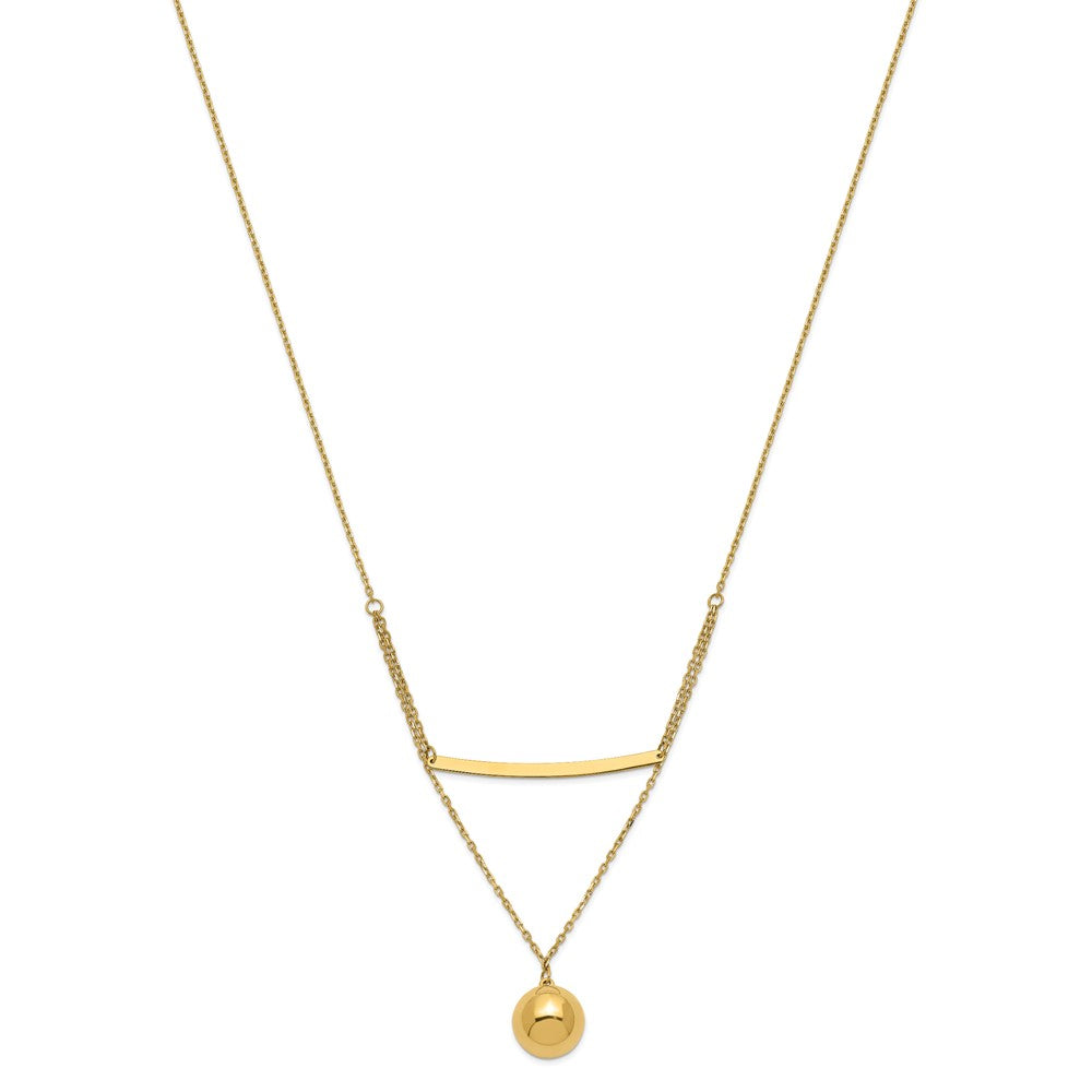 Leslie's 14k Polished Bar and Ball NecklaceLF1313-17
