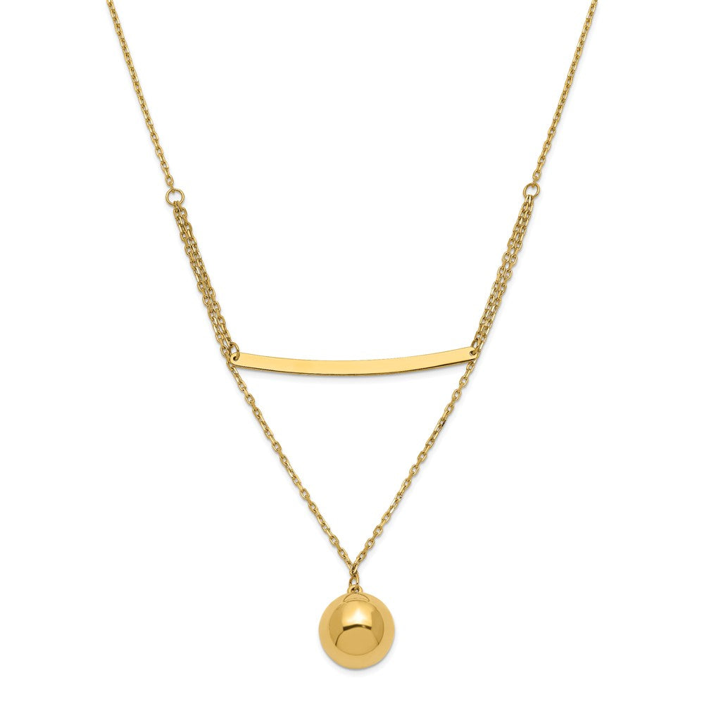 Leslie's 14k Polished Bar and Ball NecklaceLF1313-17