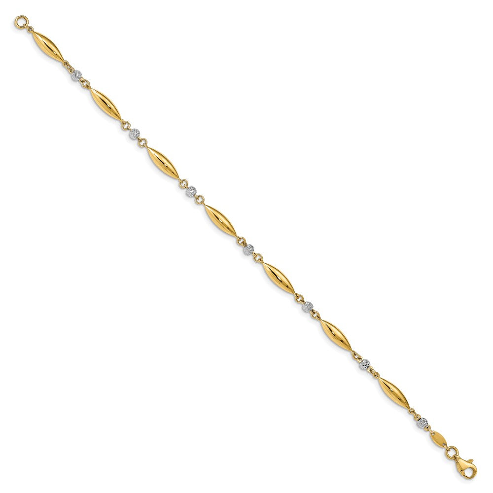 Leslie's 14k Two-tone Polished D/C Fancy Link BraceletLF1315-7.5