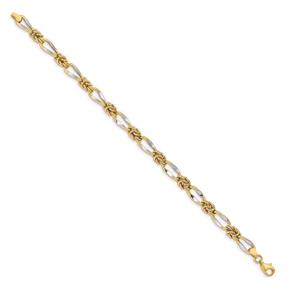 Leslie's 14k Rhodium-plated Fancy Link BraceletLF1316-7.5