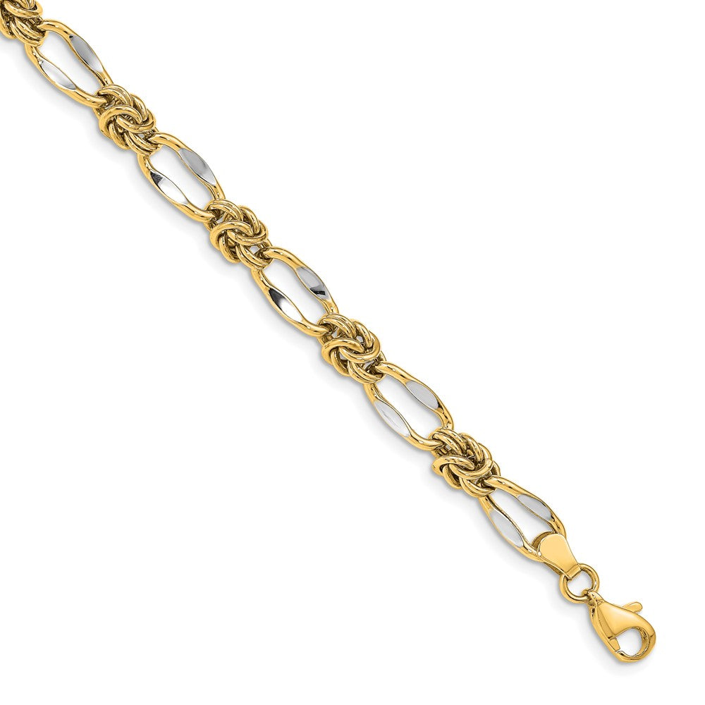 Leslie's 14k Rhodium-plated Fancy Link BraceletLF1316-7.5