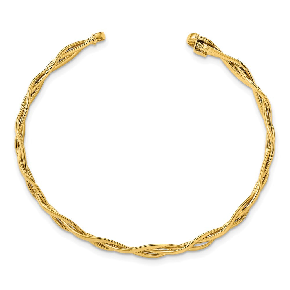 Leslie's 14k Polished Braided Cuff BraceletLF1318