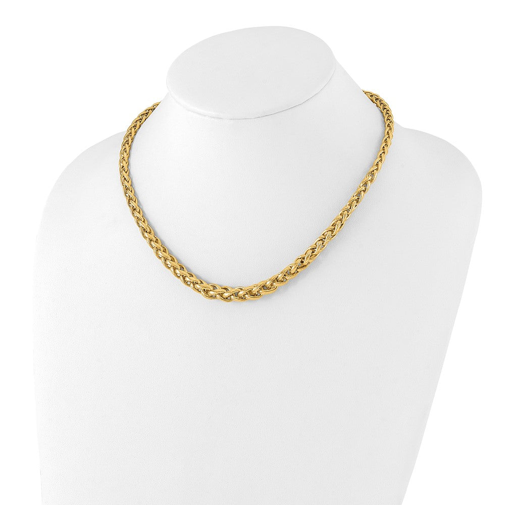 Leslie's 14k Polished and Textured w/ .5in ext NecklaceLF1320-18