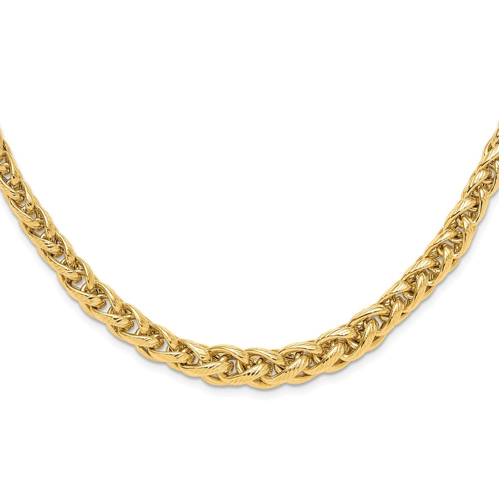 Leslie's 14k Polished and Textured w/ .5in ext NecklaceLF1320-18
