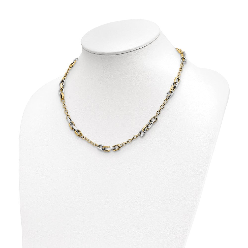 Leslie's 14k Two-tone Polished w/1in ext NecklaceLF1321-17