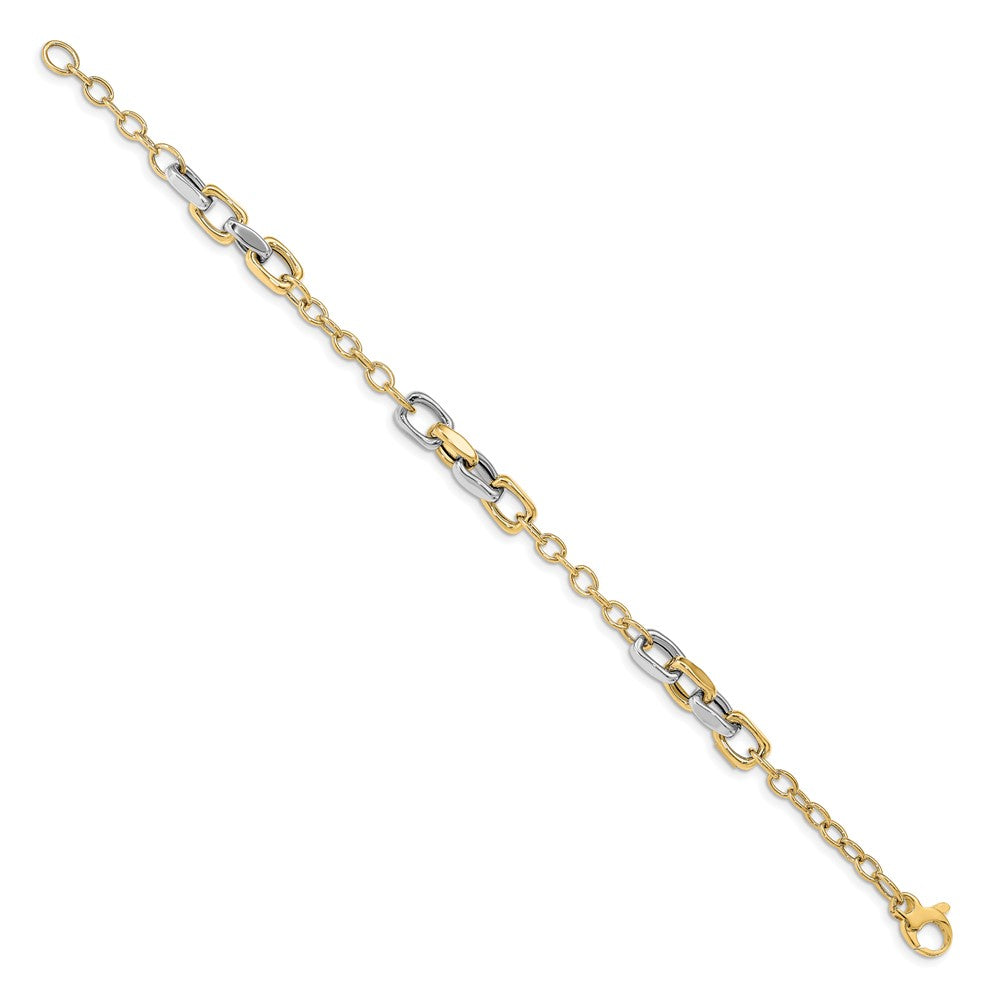 Leslie's 14k Two-tone Polished Link BraceletLF1321-7.5