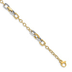 Load image into Gallery viewer, Leslie&#39;s 14k Two-tone Polished Link BraceletLF1321-7.5
