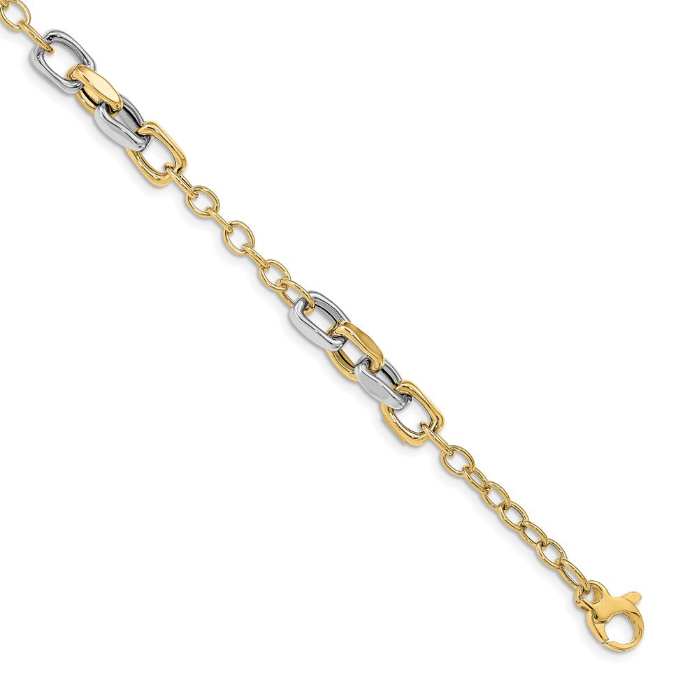 Leslie's 14k Two-tone Polished Link BraceletLF1321-7.5