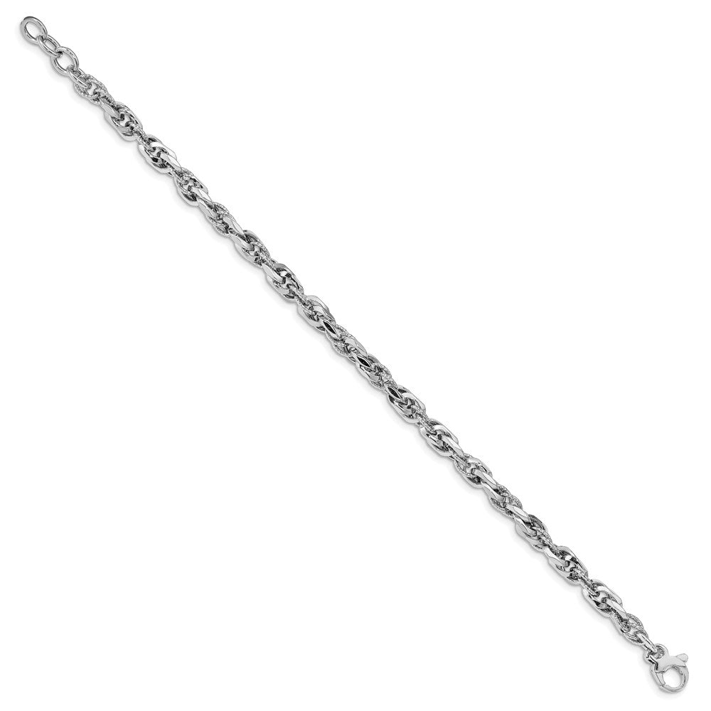 Leslie's 14k White Gold D/C Polished Link w/.5 BraceletLF1324-7.25