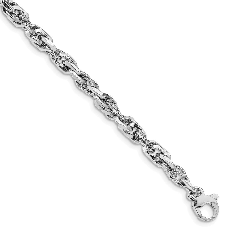 Leslie's 14k White Gold D/C Polished Link w/.5 BraceletLF1324-7.25
