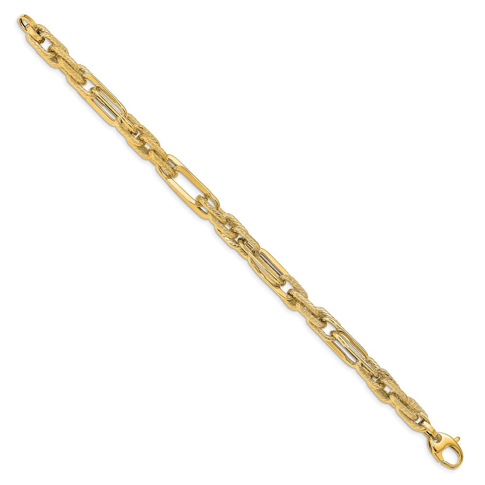 Leslie's 14k Polished and Textured BraceletLF1330-7.5