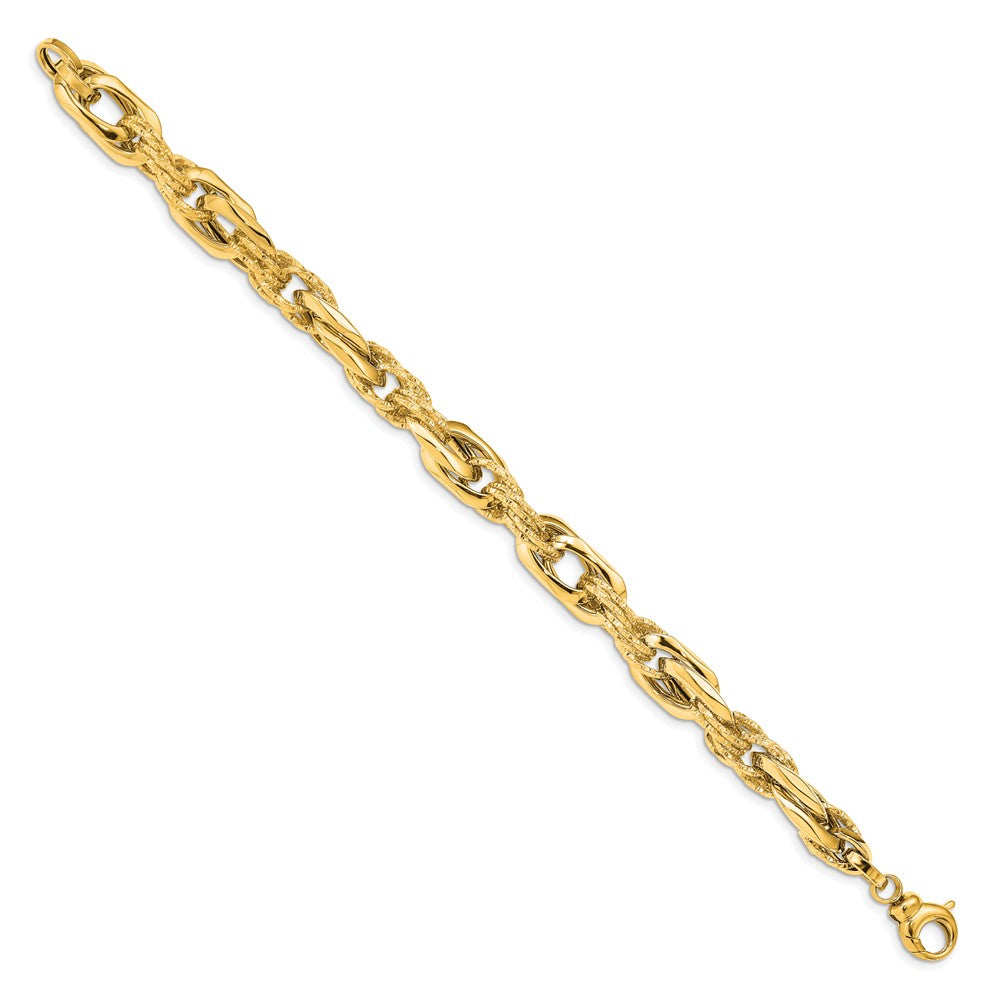 Leslie's 14k Polished and Textured BraceletLF1331-7.5