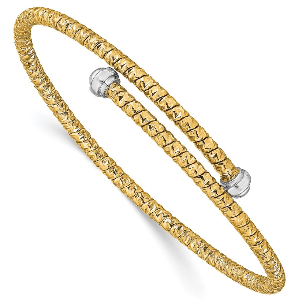 Leslie's 14k Two-tone Polished D/C Flexible Bangle BraceletLF1333