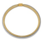 Load image into Gallery viewer, Leslie&#39;s 14k Two-tone Polished/Textured Stretch BraceletLF1334
