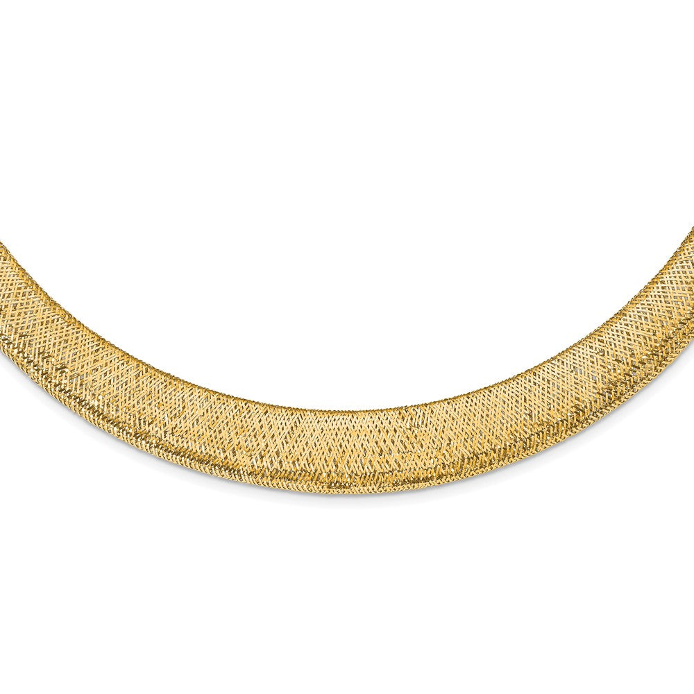 Leslie's 14k Polished/Textured Stretch NecklaceLF1335-18