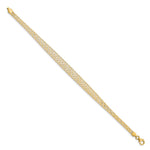 Load image into Gallery viewer, Leslie&#39;s 14k Two-tone Polished/Textured Stretch BraceletLF1338-7.25
