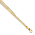 Load image into Gallery viewer, Leslie&#39;s 14k Two-tone Polished/Textured Stretch BraceletLF1338-7.25
